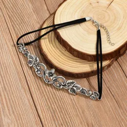 Choker Flower Leaves Halsband för kvinnor Uttalande Retro Collar Charm Trendy Clavicle Chain Accessories Girl Party SMyckespresent