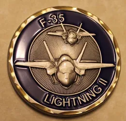 5PCS/セットミリタリーコインF-35ライトニングII空軍ゴールドフィニッシュチャレンジCOIN.CX
