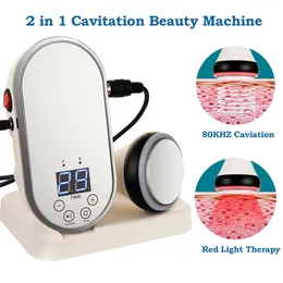 Other Massage Items 2 in 1 80KHz Ultrasonic Cavitation Weight Loss Machine Ultrasound Body Fat Reduce Slimming Tool LED Therapy With Mirror 230728
