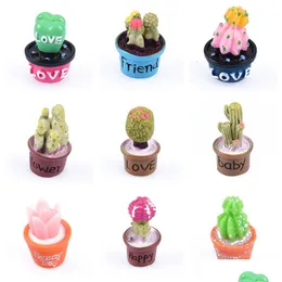 Shoe Parts Accessories 1Pcs Resin Clog Charms Succent Plants Decorations Green Love Cactus Bracelet Flower Potted Drop Delivery Sho Dh0Fl