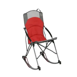 Catalpa Relax and Rocking Camping Chair, Red and Gray, Adult use