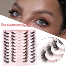 Cílios Postiços 5/10 Pares 3D Faux Mink Metade do Olho Alongado Segmentado Ferramentas de Maquiagem Falsa para Mulheres