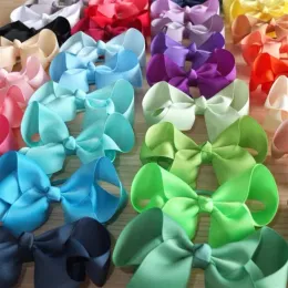 20PCS 4 inch bow WITH Elastic Band Ponytail Holder Kids Girl head accessories Elastic Loop Bobble School Dancing bowsZZ