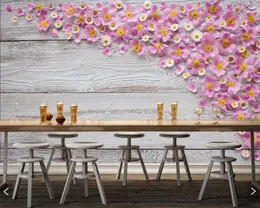 Bakgrundsbilder papel de parede träplankor kronblad blommor po brädor 3d tapet väggmålning för vardagsrum sovrum soffa tv vägg kök café bar