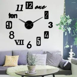 Стеновые часы 2023 DIY Большие часы Quartz иглы часы Акриловые буквы