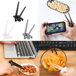 Chopsticks 3st Finger Chopstick For Gamer Working Snack Clip Plastic Tongs Lazy Artifact Assistant Tool