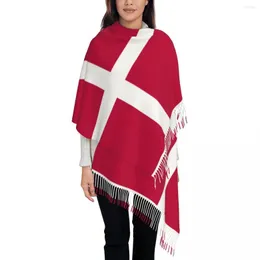 Scarves Denmark Flag Women's Tassel Shawl Scarf Fashion