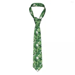 Bow Ties Banana Leaf Leaves Neckties Unisex Polyester 8 Cm Jungle Tropical Green Plant Neck For Mens Slim Classic Daily Wear Gravata