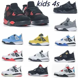 White Oreotd 4 4S Kids Baketball Shoes Big Boy Girls Basketball Runningtoddler Fire Red Sneakers Children Trainers 1S