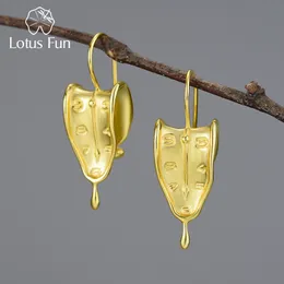 Stud Lotus Fun Eternity of Memory 18K Gold Clock Form Love Forever Dangle Earrings for Women 925 Sterling Silver Luxury Fine Jewelry 230729