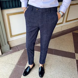 Garnitury męskie vintage stare spodnie w stylu pieniężnym Business Slim Fit Casual Class
