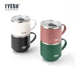 Tumblers Custom 12oz 330 ml Tyeso Mug Coffee Cup med handtag Termisk flaska Creative Thermos Tumbler For Men and Women Office Tea Cup 230729