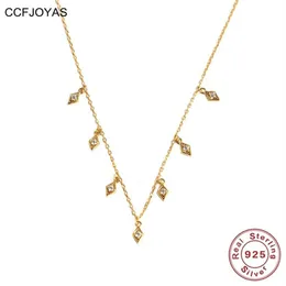 Цепочки CCFJoyas 925 Серебряный серебряный серебряный кисточник циркона для женщин Европейская и американская мода дикая клавиля цепь 306W