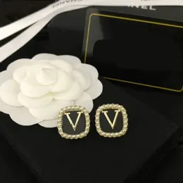 Дизайнерские жемчужные серьги-гвоздики с фирменными буквами и бриллиантами Sier, женские ювелирные серьги, подарок для свадебной вечеринки