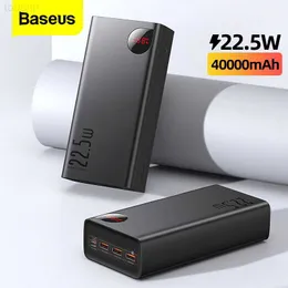 Banki z telefonu komórkowego Baseus 40000 mAh Power Bank Zewnętrzna bateria duża pojemność PD 22,5W Szybkie ładowanie Camping Portable Powerbank dla iPhone'a Xiaomi L230824