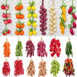 Декоративные цветы искусственное симуляция пищевых овощей домашняя комната настенная настенная декор фальшивый перец перец