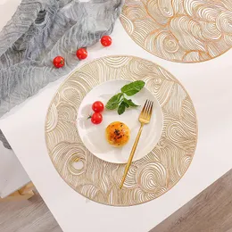 Tovagliette Tovagliette rotonde Set Metallic Scavato Pulisci Lavabile Per la decorazione di tavoli da pranzo in cucina