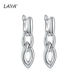 Stud laya 925 Sterling Srebrna moda osobowość Duże łańcuch Vintage Trendy Drop Chunky For Women Party Party Classic Prezent biżuterii 230729