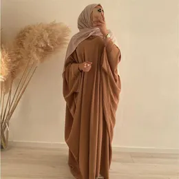 Ubranie etniczne Eid muzułmanin Dubai Abaya Women Long Khimar One Piece Batwing Nida Modlitwa Hiżab sukienka Jilbab Kaftan Islamska szata Dres2886