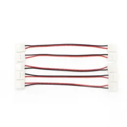 10mm 8mm 2 Pin Single Color 5050 LED Strip Connector Soldering Connecting Wire With Led PCB Connector2920