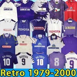 Retro Fiorentina Futbol Formaları Batistuta Rui Costa Vintage Florence futbol gömlek Camisas de Futebo 84 85 89 90 91 92 93 94 95 96 97 98 99 00 1984 1985 1998 1999 2000 1995 1995 1995