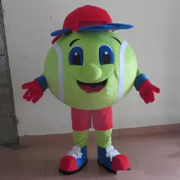 2018 Rabatt Factory Handgjorda färgglada maskot Tennisboll Tennisboll Vuxna Mascot Costume265G