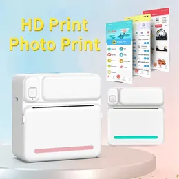 طابعة Mini Pocket Printer Wireless BT Thermal Printer مع طابعة محمولة للورق الحراري لتصنيف الصور ، صورة دراسة ، تلوقة اللوحة متوافقة مع iOS Android