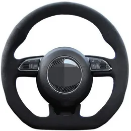 Hand-sewing Suede Car Steering Wheel Cover For Audi S3 8V Sportback S1 8X S4 B8 Avant S5 8T S6 C7 S7 G8 RS Q3 8U SQ5 8R287L