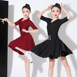 Stage Wear Children's Latin Dress Girl Show Dance Dresses Girls Clothes Girls' Summer Grading Test Training Black