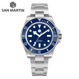 Inne zegarki 2023 San Martin Men Diver Watch zegarek ze stali nierdzewnej NH35 Automatyczne mechaniczne MECHANICZNE KLASYKI Snowflake Hands Wodoodporne 300m 230729