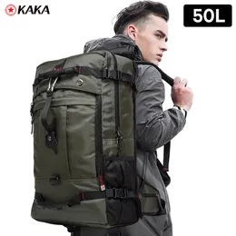 Schultaschen KAKA 50L Wasserdichter Reiserucksack Männer Frauen Multifunktions 173 Laptop-Rucksäcke Männliche Outdoor-Gepäcktasche Mochilas Qualität 230729