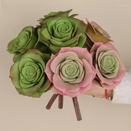 Decorative Flowers Artificial Succulents Plants Large Fake Rose Faux For Indoor Outdoor Office Room Desk Decoration Wholesale