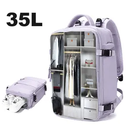 School Bags Purple Backpack Multifunctional Travel Bag Big Capactiy Backpack Shoulder Bags for Women with Independent Shoes Pocket Backpack 230729