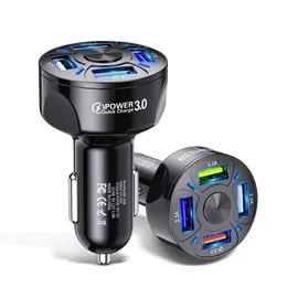 4 Ports Multi USB Car Charger 48W Quick 7A Mini Fast Charging QC3 0 For iPhone 12 Xiaomi Huawei Mobile Phone Adapter Android apple2351