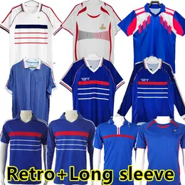 1998 2000 Retro French Soccer Jersey Vintage Zidane Henry Maillot Jerseys 1982 84 Koszulki piłkarskie koszulka Trezeguet Finałów 2006 Biały 1990 Długie rękaw