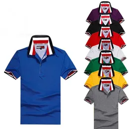 Herren T-Shirts Polos Revers Kurzarm Freizeitkleidung Atmungsaktives bequemes T-Shirt Big-Pferd Logo Größe M-2XL X558