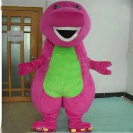 2018 NOVA Profissão Barney Dinossauro Trajes Da Mascote Halloween Desenhos Animados Tamanho Adulto Fantasia Vestido311U