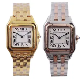 Классические квадратные женские часы Quartz Watches Deluxe Rose Gold Gold Silver Color Прямоугольные наручные часы из нержавеющей стали Montre