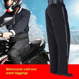 Herrbyxor vinter motorcykel vatten vindtät skydd män rider varm ben täcker utomhus cykling knäplatta fallsäkra leggings vakt