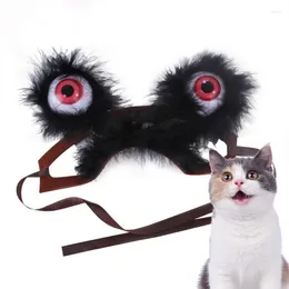 Kattbärare halloween kostym pannband glöd i de mörka ögonen ledde rolig skräck husdjur stora ögon hatt elastiskt huvudstycke för