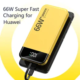 20000MAH Power Bank 66W Super Fast Charging Extern batteriladdare för Huawei Xiaomi iPhone 14 13 PD 20W Powerbank med kabel
