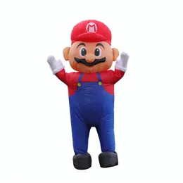 Super Plumber Mari Red Hat Inflatable Monster Costume for Adult Kids Woman Halloween Christmas Party Festival Mascot Costumes317c