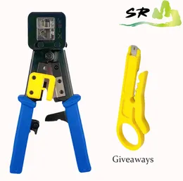 SR RJ45 Crimp Tool Kit LAN Cable Tester Cat5 Cat5e Crimping Kit for RJ22, RJ11/RJ12 and RJ45, Cut and Strip Tool tool crimper multifunctional tools Cat6 Regular and End