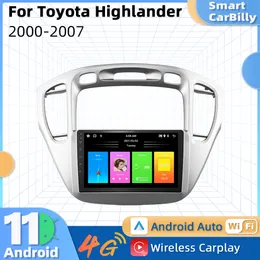 CAR DVD 2 DIN Android Car Radio för Toyota Highlander 2000-2007 Car Stereo med FM Navigation WiFi BT Multimedia Player Auto
