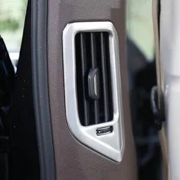 Edelstahl Heckklimaanlage Auslassrahmen Trim 2pcs für BMW x5 G05 2019 Kohlefaserstil B Säulendekoration Cover2593