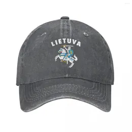 Cappellini da baseball Lietuva Lituania Stemma da baseball Copricapo lituano lavato vintage invecchiato Cappello da esterno stile unisex