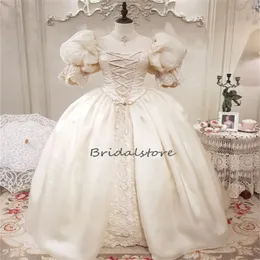 Victorian Gothic Beige Wedding Dress with Short Sleeves for Renaissance  Medieval 2023 Court Country Bridal Gowns Lace Castle Vestidos De Novia  Hippie