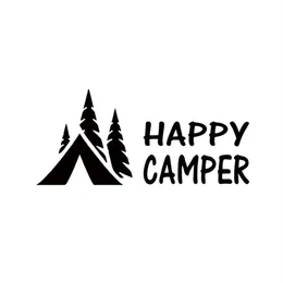 2017 Happy Camper Camping Vinyl Graphics Naklejka naklejka do ciężarówki samochodowej JDM249I