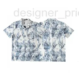 メンズカジュアルシャツデザイナー2023ラグジュアリーシャツフォーマルなビジネスコーラルプリントスリムフィットメンズソーシャルファッションパリ短袖JLX2