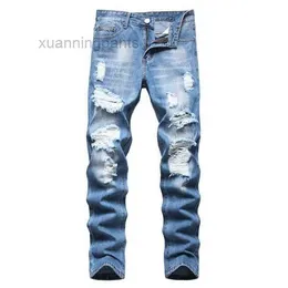 Осенняя новая мода Retro Hole Jeans Men Pants Хлопковые джинсовые брюки мужчина высокое качество Dropshipping y4n3